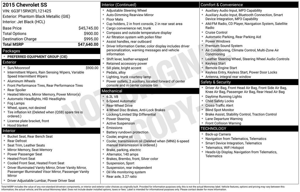 2015 Chevrolet SS Base