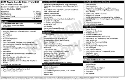 2025 Toyota Corolla Cross Hybrid XSE