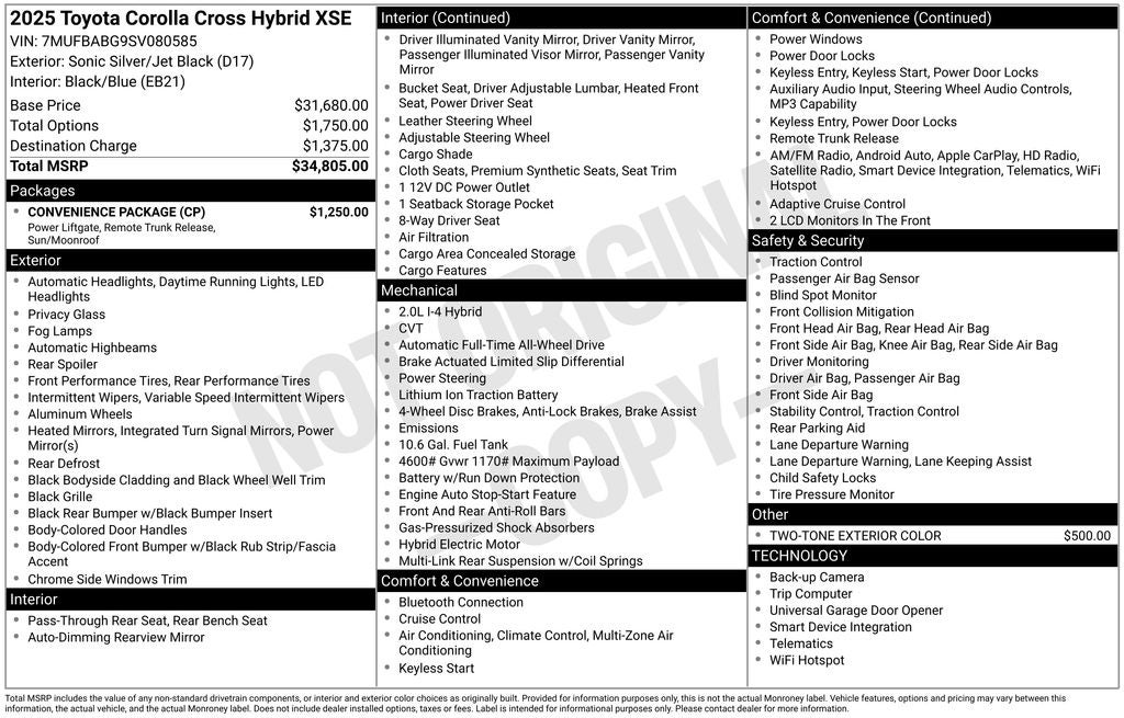 2025 Toyota Corolla Cross Hybrid XSE