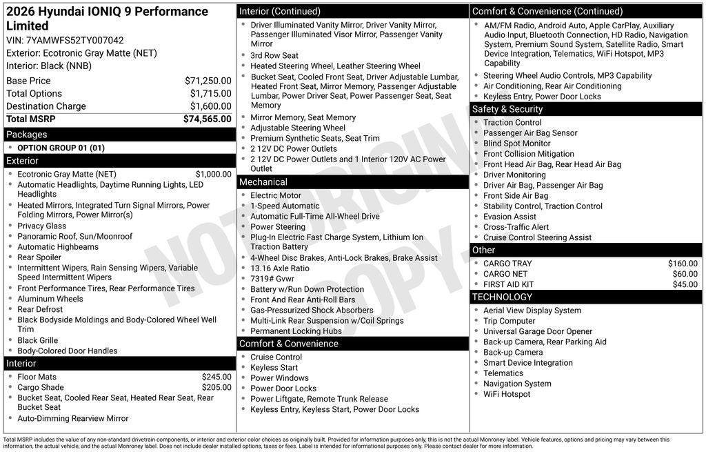 2026 Hyundai IONIQ 9 Performance Limited