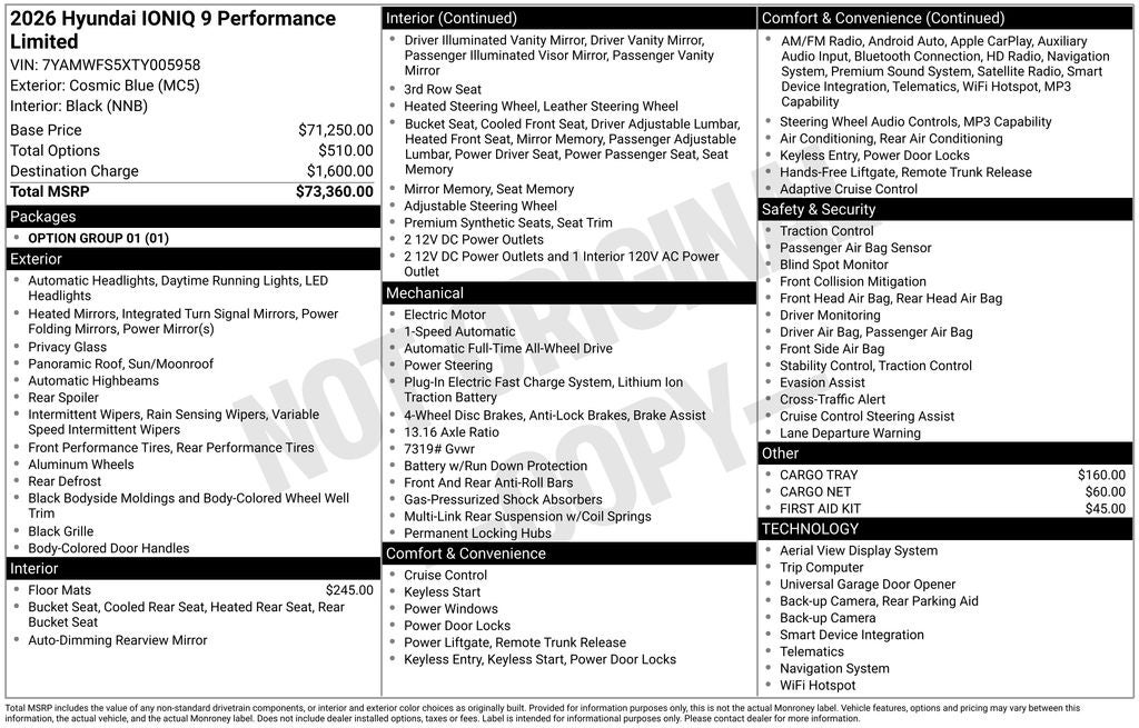 2026 Hyundai IONIQ 9 Performance Limited