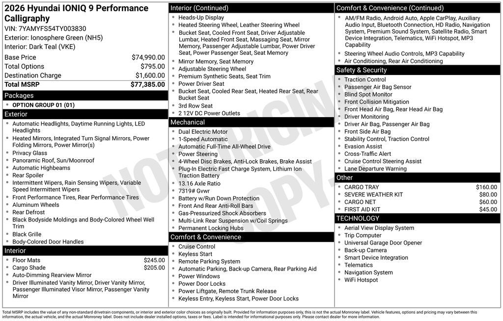 2026 Hyundai IONIQ 9 Performance Calligraphy
