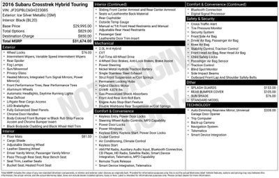 2016 Subaru Crosstrek Hybrid Touring
