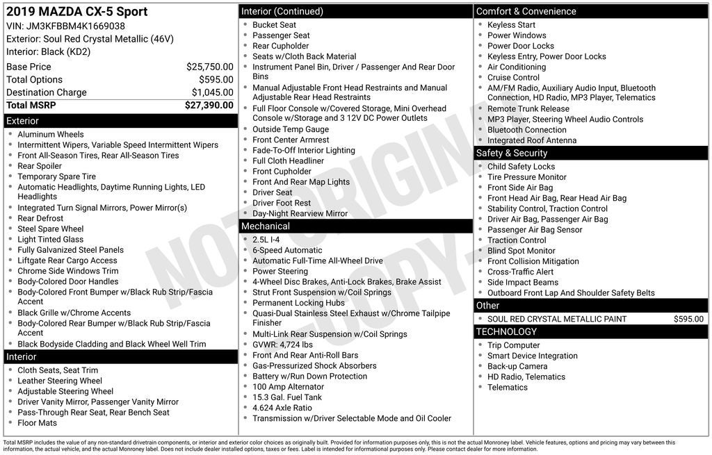 2019 Mazda Mazda CX-5 Sport