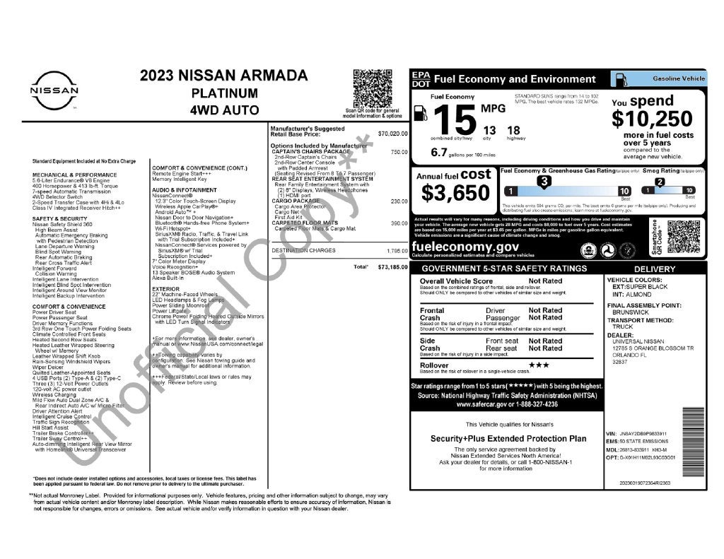 2023 Nissan Armada Platinum
