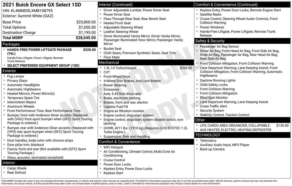 2021 Buick Encore GX Select