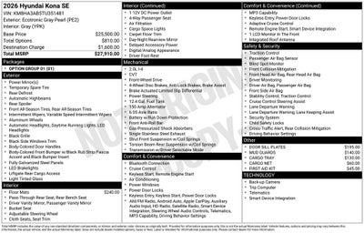 2026 Hyundai Kona SE