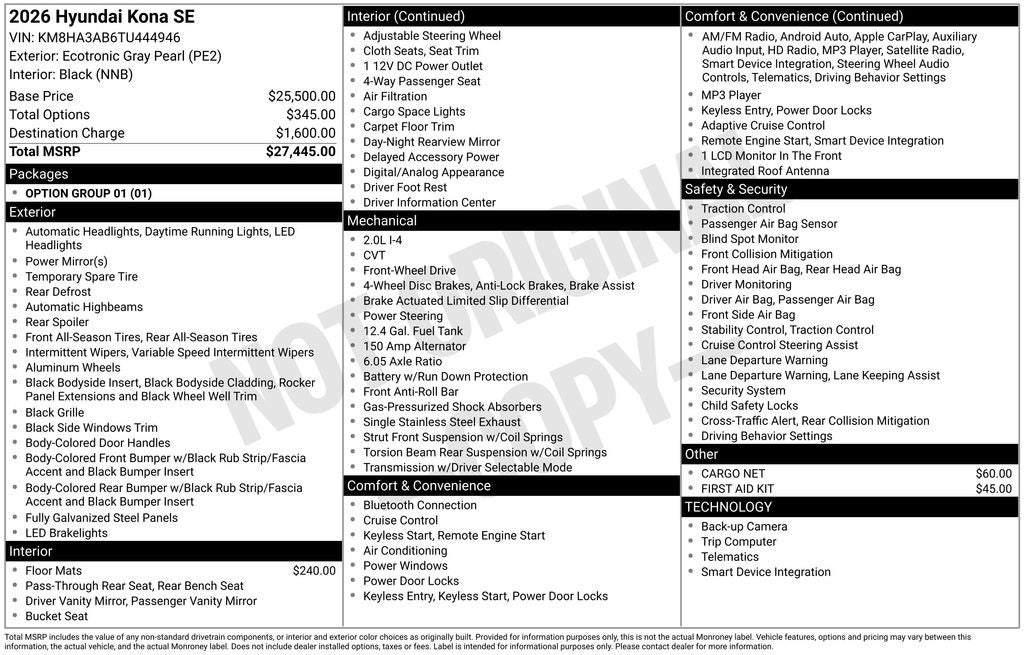 2026 Hyundai Kona SE
