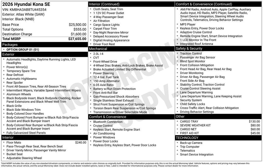 2026 Hyundai Kona SE