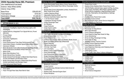 2026 Hyundai Kona SEL Premium
