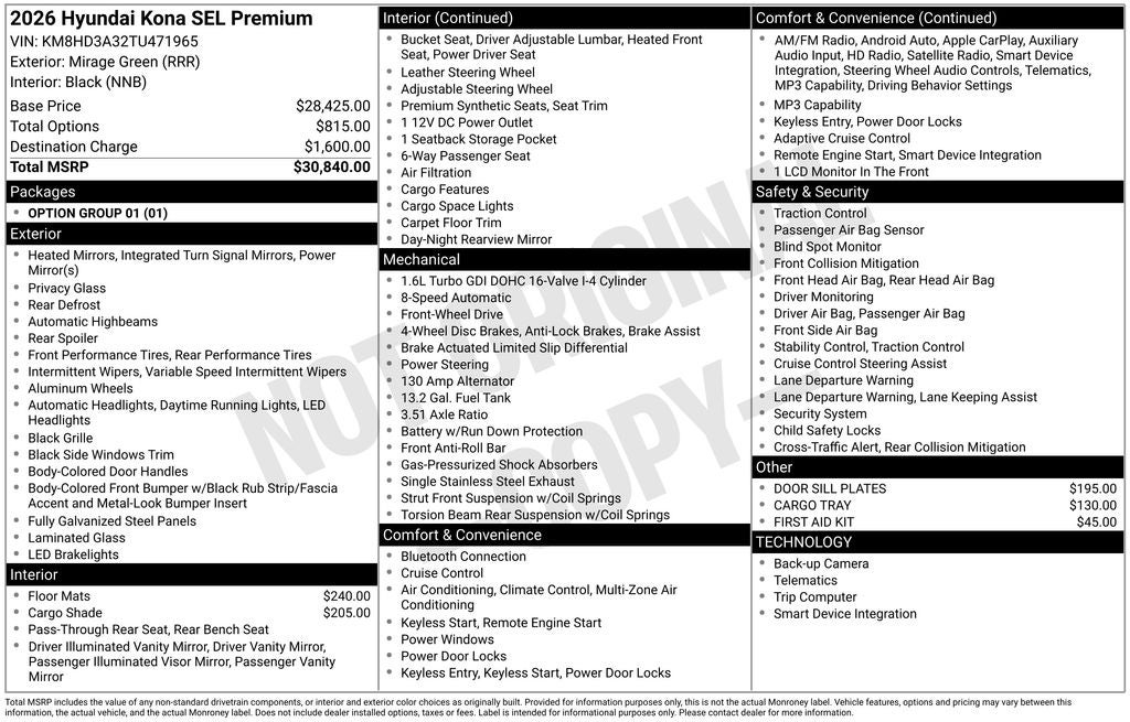 2026 Hyundai Kona SEL Premium