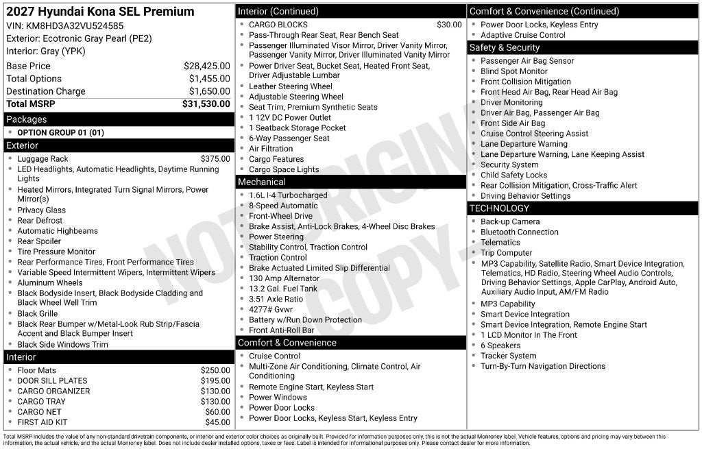 2027 Hyundai Kona SEL Premium
