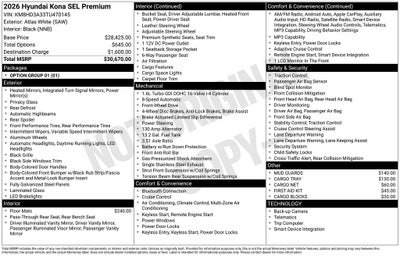 2026 Hyundai Kona SEL Premium