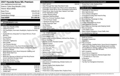 2027 Hyundai Kona SEL Premium