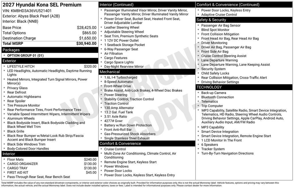 2027 Hyundai Kona SEL Premium