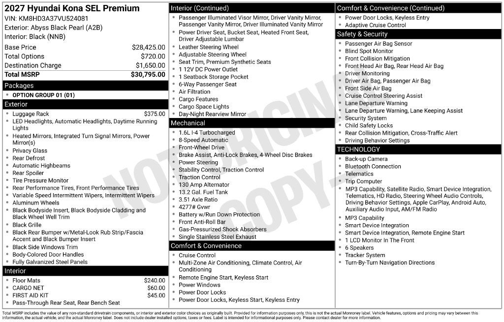 2027 Hyundai Kona SEL Premium