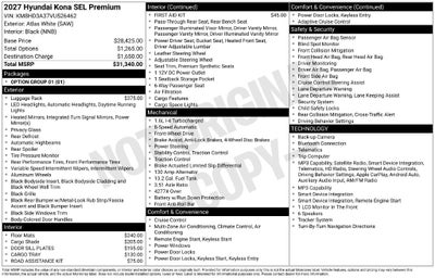 2027 Hyundai Kona SEL Premium