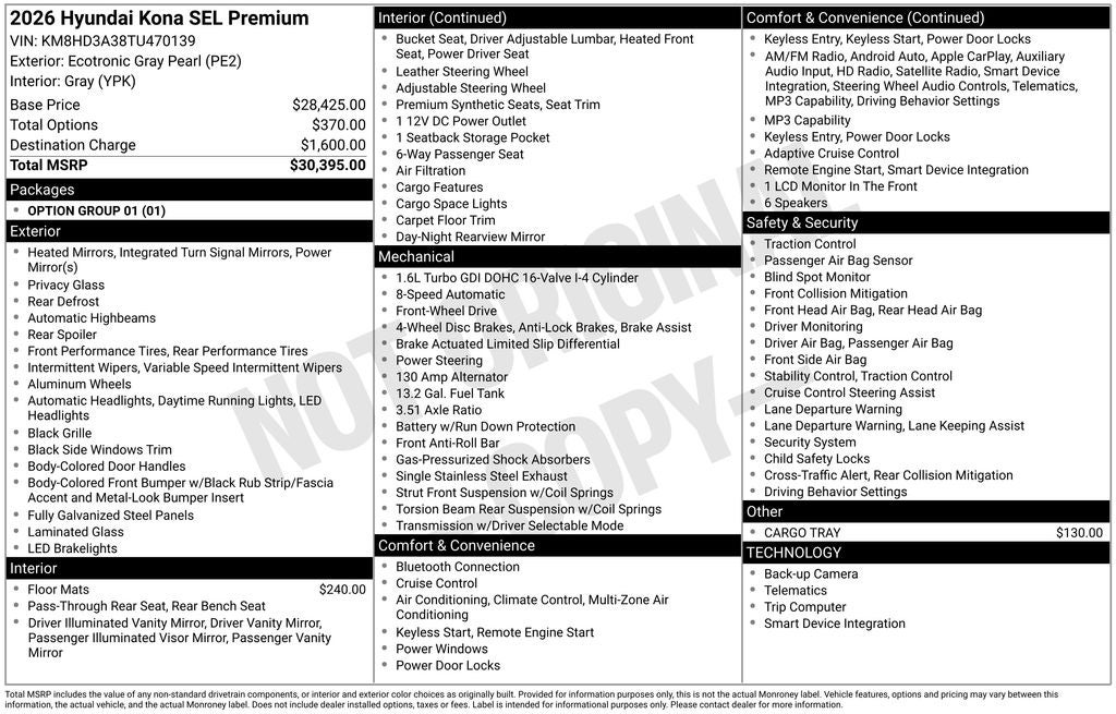2026 Hyundai Kona SEL Premium