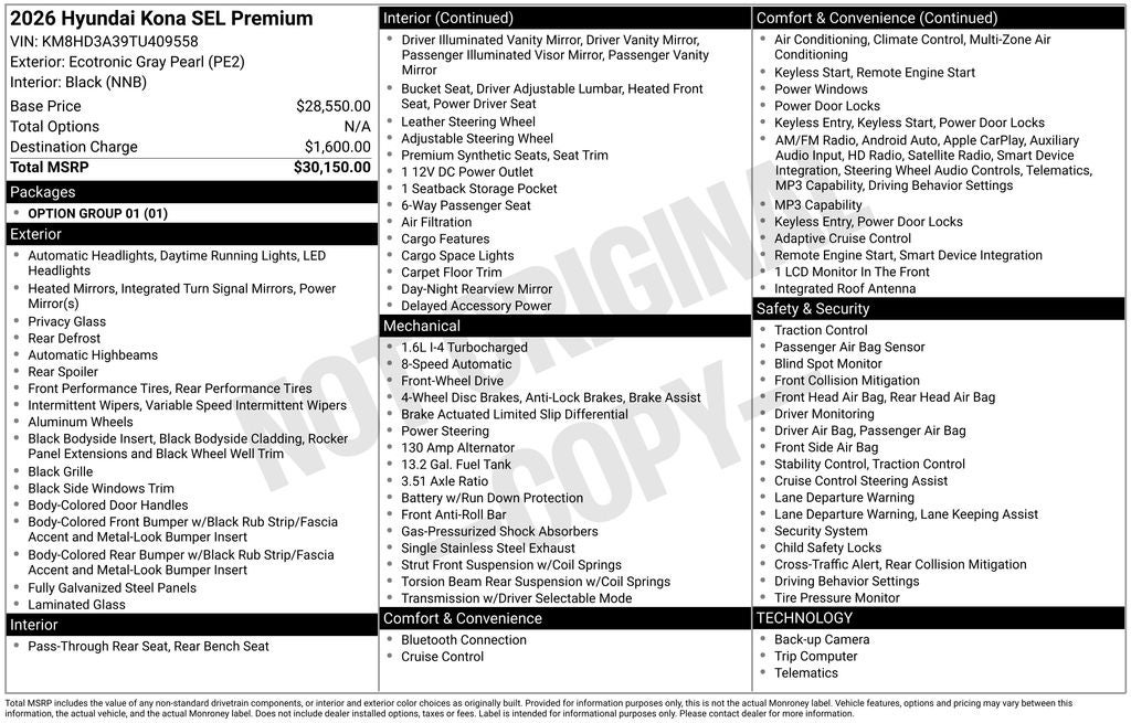 2026 Hyundai Kona SEL Premium