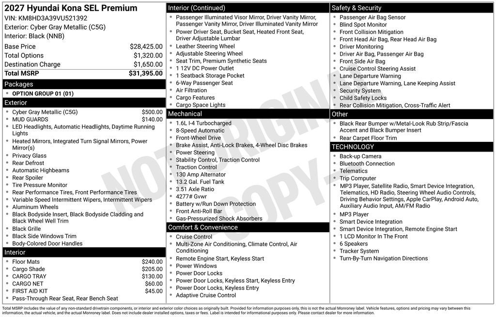 2027 Hyundai Kona SEL Premium