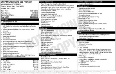 2027 Hyundai Kona SEL Premium