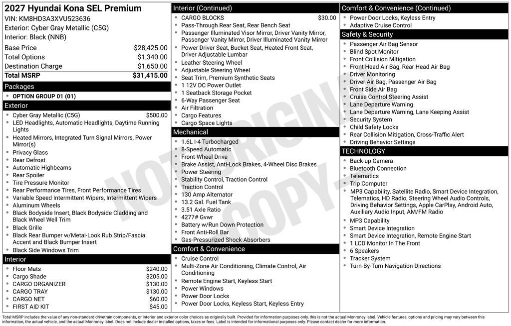 2027 Hyundai Kona SEL Premium