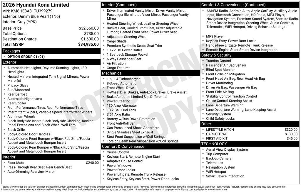2026 Hyundai Kona Limited