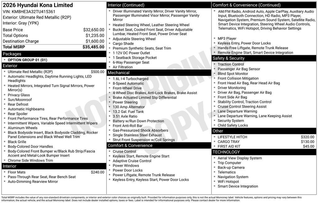 2026 Hyundai Kona Limited