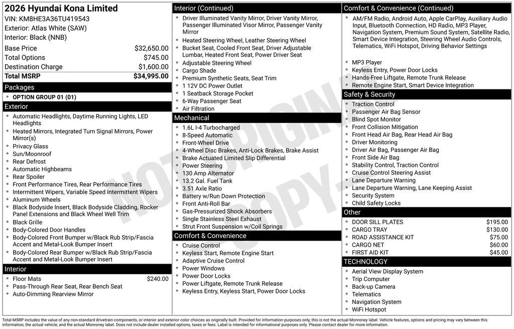 2026 Hyundai Kona Limited