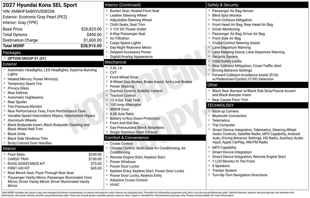 2027 Hyundai Kona SEL Sport