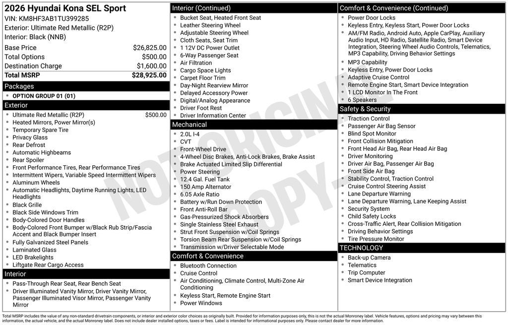 2026 Hyundai Kona SEL Sport