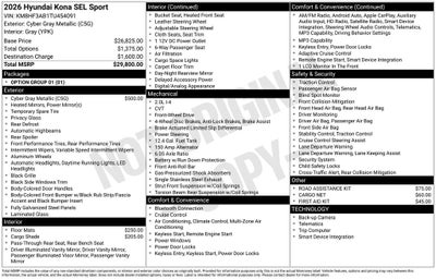 2026 Hyundai Kona SEL Sport