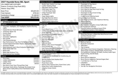 2027 Hyundai Kona SEL Sport