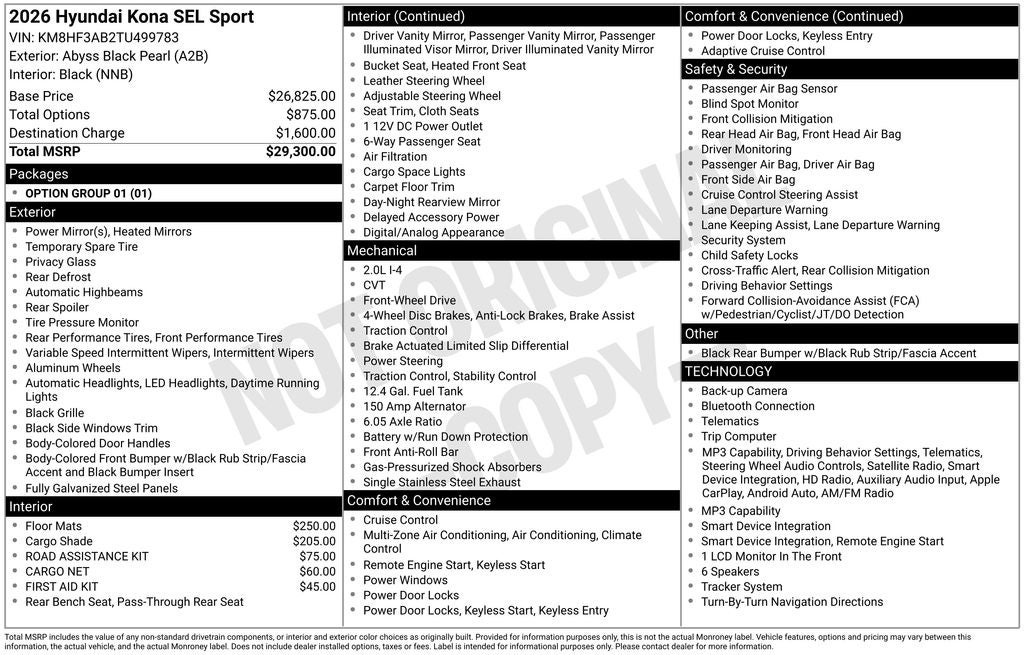 2026 Hyundai Kona SEL Sport