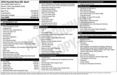 2026 Hyundai Kona SEL Sport