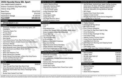 2026 Hyundai Kona SEL Sport