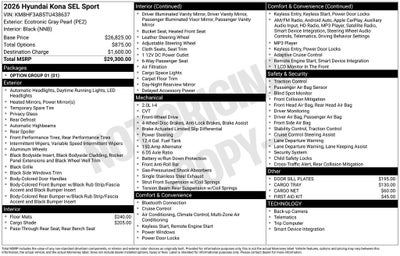 2026 Hyundai Kona SEL Sport