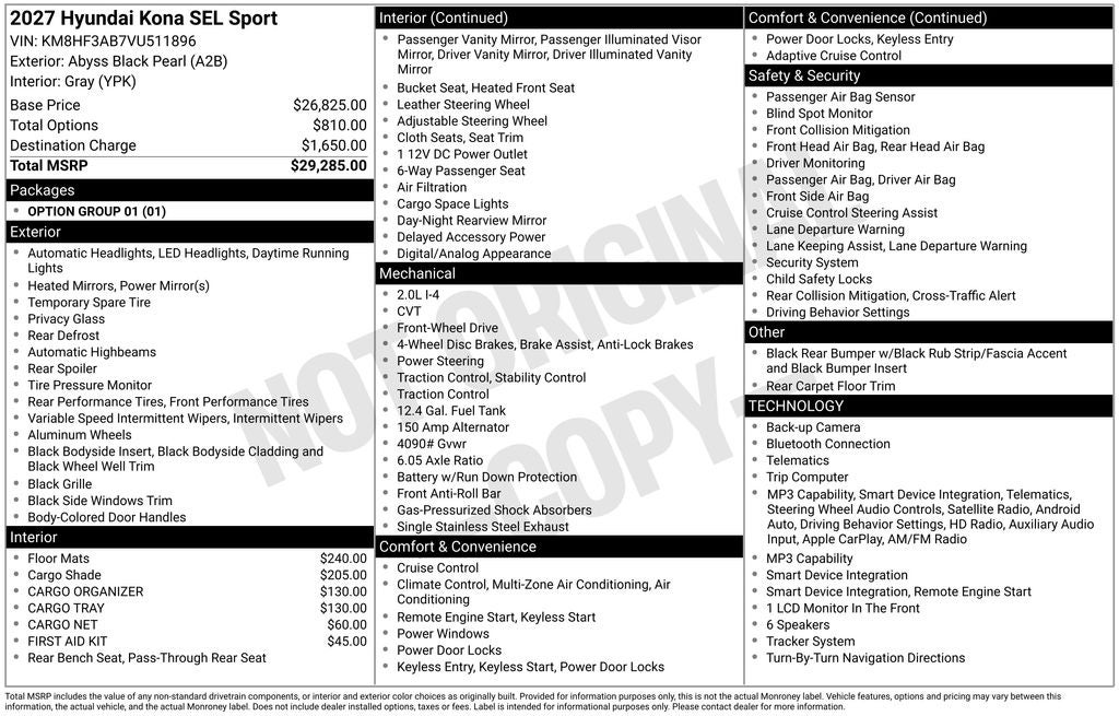 2027 Hyundai Kona SEL Sport