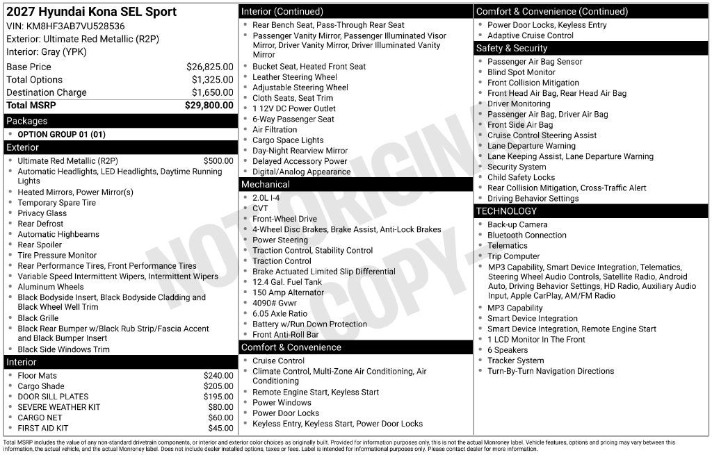 2027 Hyundai Kona SEL Sport