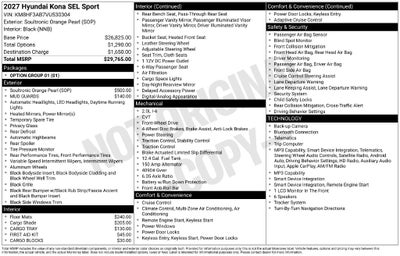 2027 Hyundai Kona SEL Sport