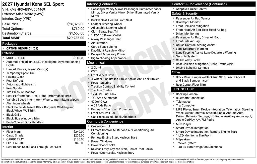 2027 Hyundai Kona SEL Sport