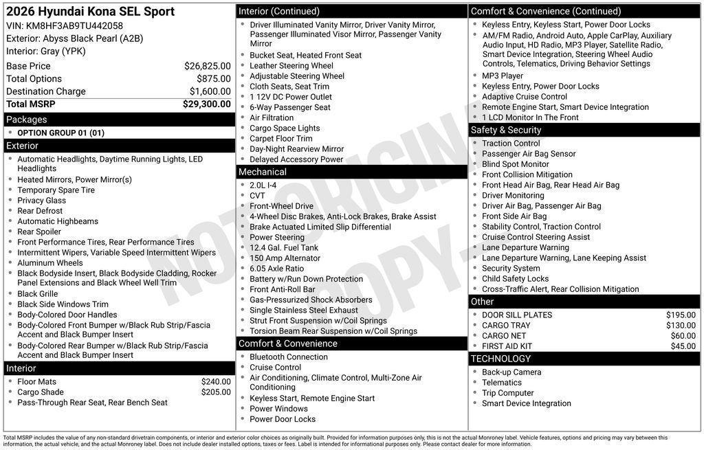 2026 Hyundai Kona SEL Sport