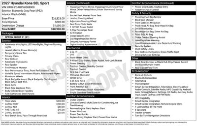 2027 Hyundai Kona SEL Sport