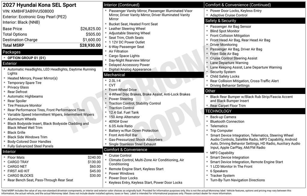 2027 Hyundai Kona SEL Sport