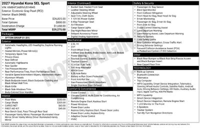 2027 Hyundai Kona SEL Sport