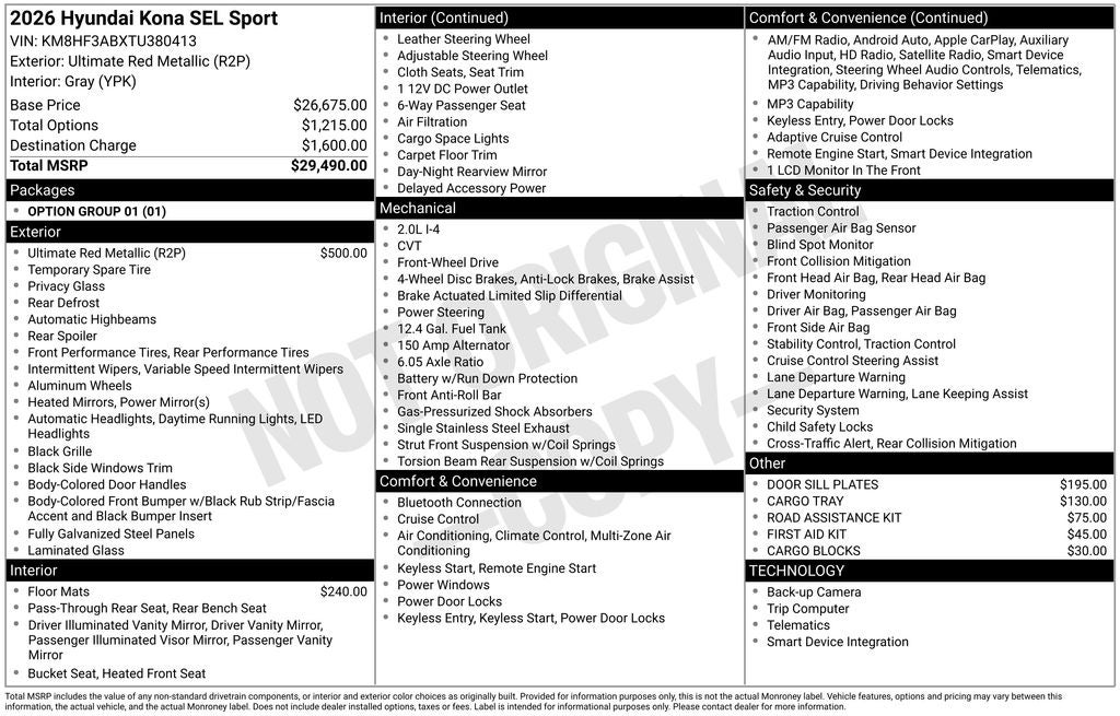 2026 Hyundai Kona SEL Sport