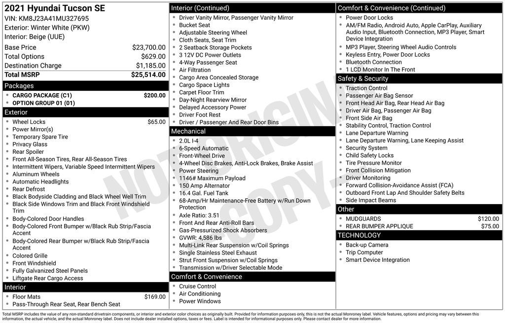 2021 Hyundai Tucson SE