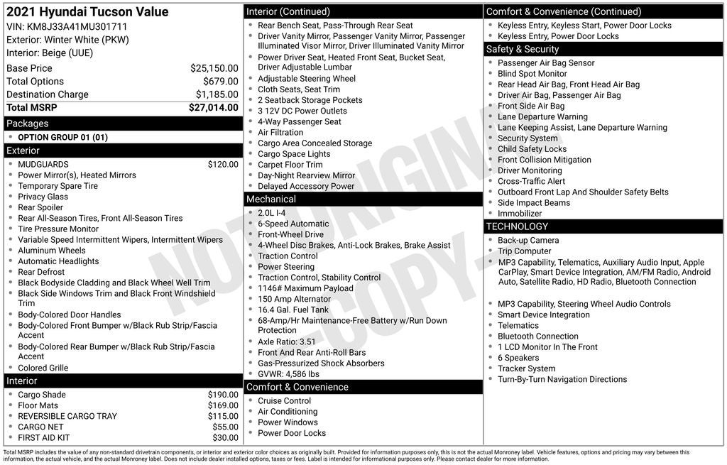 2021 Hyundai Tucson Value