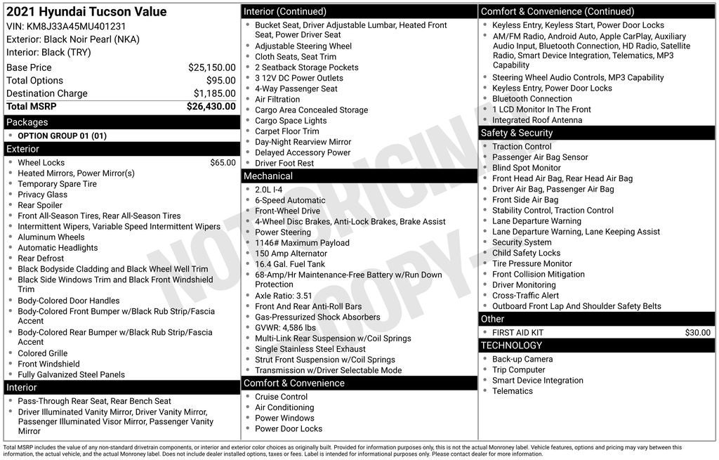 2021 Hyundai Tucson Value