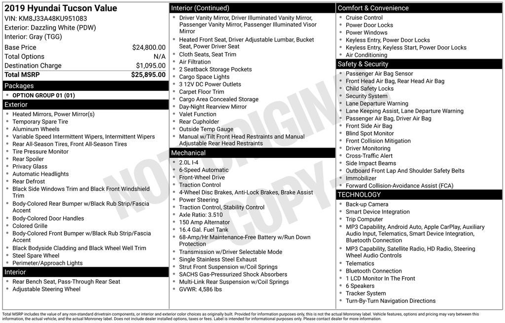 2019 Hyundai Tucson Value
